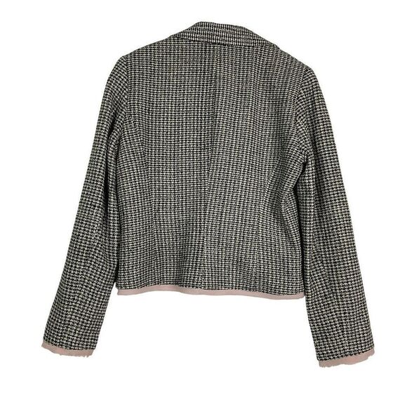 The Limited Black & White Houndstooth Tweed Blazer Jacket, Medium, 100% silk - Picture 5 of 9
